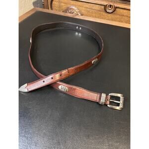 Leather and Silver Golf Belt, 48”